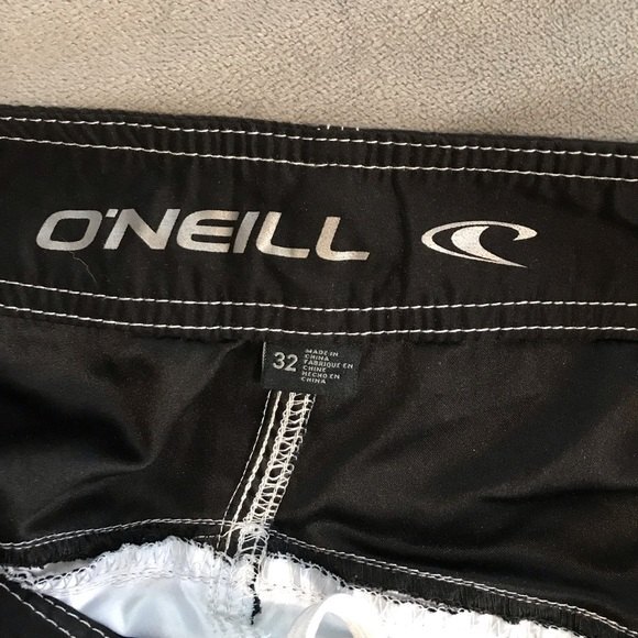 O’Neill Board Shorts Bathing Suit Blue Gray Stripe Mens size 32 - Picture 5 of 8